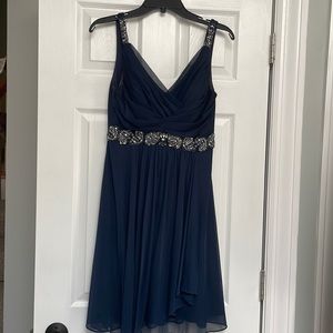 Blue Cachet formal dress with detailing in front